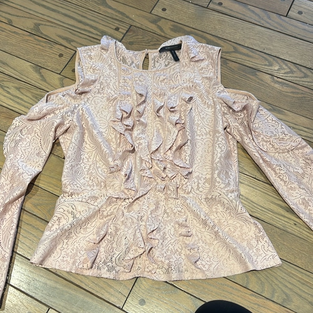 BCBG Pink Lace Blouse